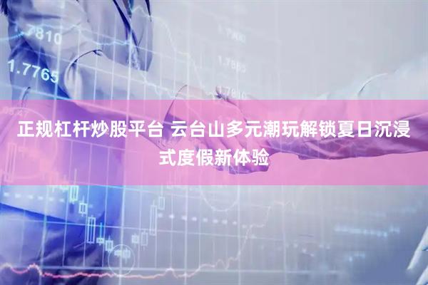 正规杠杆炒股平台 云台山多元潮玩解锁夏日沉浸式度假新体验